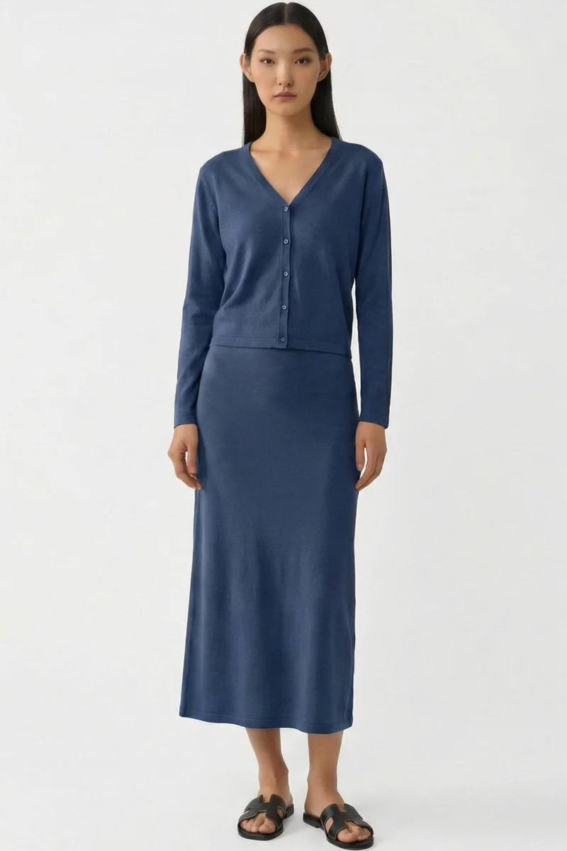 The Editor's Market Ferlene High-Rise A-line Knit Skirt